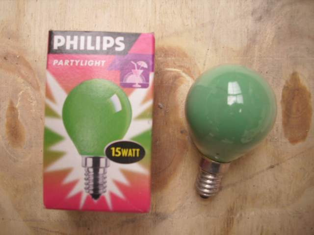 Kogellamp party groen 15W E14 (Philips)